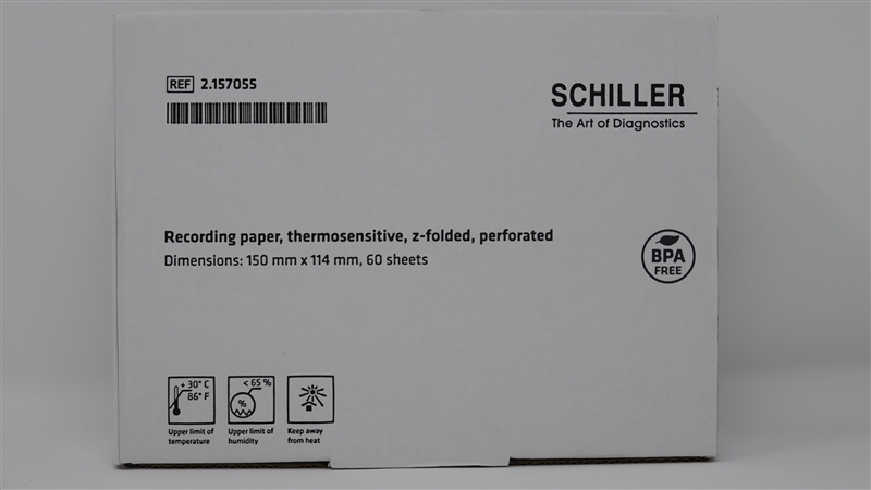 Paper EKG Diagnostic Recording Paper Shiller FT-1 Thermal Paper 144 mm Wide Z-Fold Red Grid (1/PD 10/CS) by Schiller America  ID 2.157055